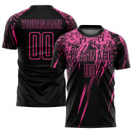 Black Uniform Jersey Soccer Sublimation Pink Custom