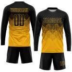 Sublimation Custom Soccer Gold Uniform Black Jersey