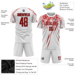 Sublimation White Soccer Custom Red-Black Uniform Jersey Sublimation White Soccer Custom Red-Black Uniform Jersey