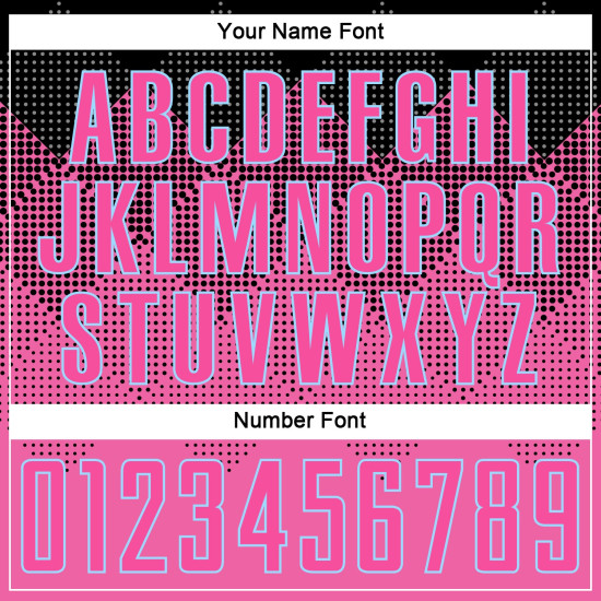 Gradient Custom Shape Jersey Soccer Square Pink Blue Sublimation Black-LIght Uniform