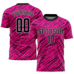 Sublimation Jersey Black-White Uniform Custom Soccer Pink
