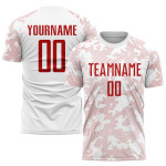 Sublimation White Soccer Custom Uniform Jersey Red Sublimation White Soccer Custom Uniform Jersey Red