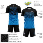 Jersey Uniform Blue Black Sublimation Soccer Custom