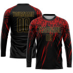 Custom Old Sublimation Uniform Black Gold-Red Black Jersey Soccer Custom Old Sublimation Uniform Black Gold-Red Black Jersey Soccer
