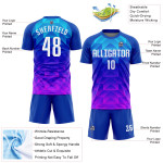 White Custom Light Uniform Pink Royal Blue-Hot Sublimation Soccer Jersey