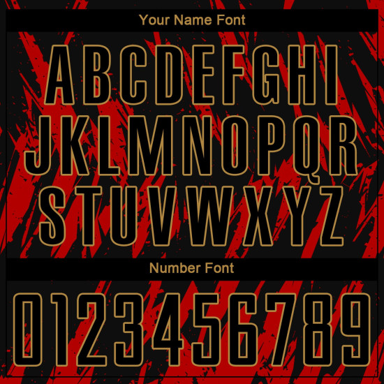 Black-Old Sublimation Jersey Uniform Gold Red Custom Soccer