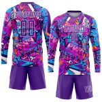 Custom Purple-White Graffiti Soccer Uniform Pattern Jersey Sublimation