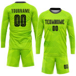 Custom Sublimation Uniform Jersey Black Soccer Green Neon