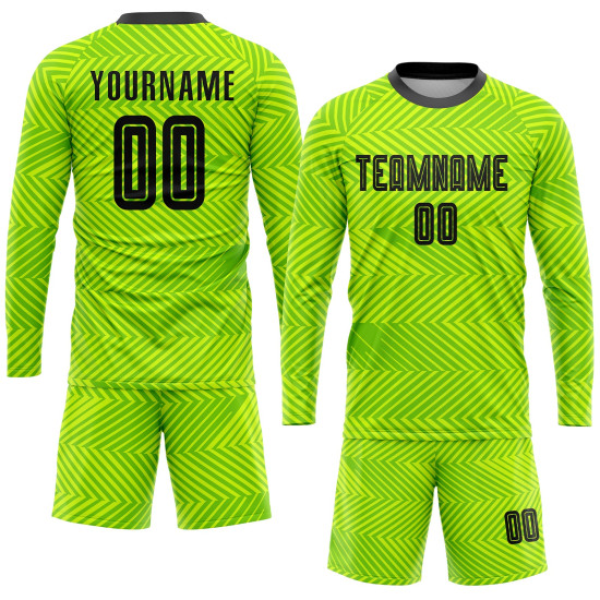 Custom Sublimation Uniform Jersey Black Soccer Green Neon