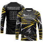 Custom Jersey Black Soccer Sublimation Uniform Black-Gold