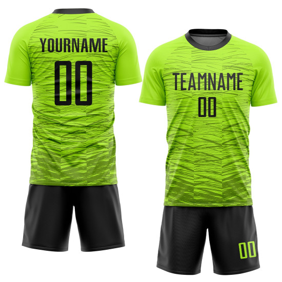 Uniform Green Custom Jersey Neon Black Soccer Sublimation Uniform Green Custom Jersey Neon Black Soccer Sublimation
