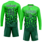 Sublimation Grass Soccer Green-White Uniform Green Custom Jersey