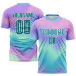 Soccer Tie Dye Custom Uniform Jersey Sublimation Teal-White Soccer Tie Dye Custom Uniform Jersey Sublimation Teal-White
