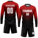 Jersey Fashion Uniform Soccer White-Black Red Custom Sublimation Fade Jersey Fashion Uniform Soccer White-Black Red Custom Sublimation Fade