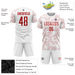 Sublimation White Soccer Custom Uniform Jersey Red Sublimation White Soccer Custom Uniform Jersey Red