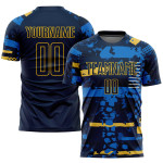 Custom Uniform Sublimation Jersey Navy Soccer Navy-Gold