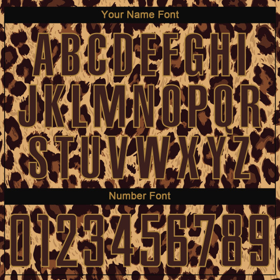 Brown Leopard Soccer Brown-Old Uniform Jersey Gold Custom Sublimation