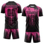 Custom Black Sublimation Jersey Uniform Soccer Pink