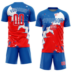 Uniform Soccer Royal Custom Sublimation Jersey Red-White Uniform Soccer Royal Custom Sublimation Jersey Red-White
