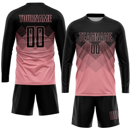 Medium Soccer Pink Custom Sublimation Black Uniform Jersey