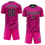 Sublimation Jersey Black-White Uniform Custom Soccer Pink