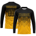 Sublimation Custom Soccer Gold Uniform Black Jersey