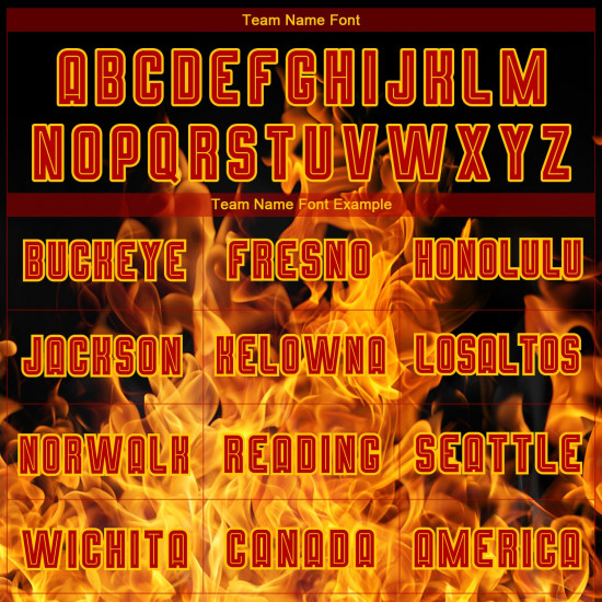 Sublimation Red-Gold Black Flame Soccer Uniform Custom Jersey