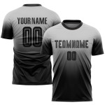 Black Jersey Sublimation Soccer Fade Fashion Custom Uniform Gray