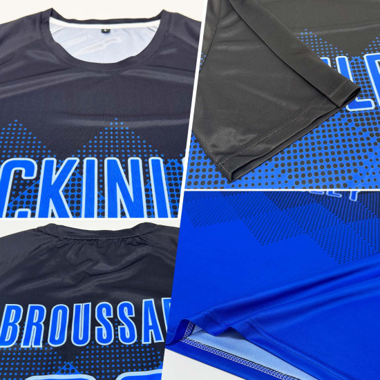 Black Royal-Light Jersey Blue Uniform Sublimation Custom Soccer Black Royal-Light Jersey Blue Uniform Sublimation Custom Soccer