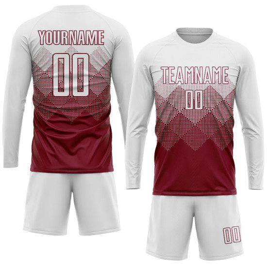 White Jersey Crimson Soccer Uniform Sublimation Custom White Jersey Crimson Soccer Uniform Sublimation Custom