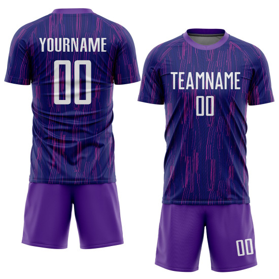 Jersey Sublimation Uniform Purple Custom Soccer White
