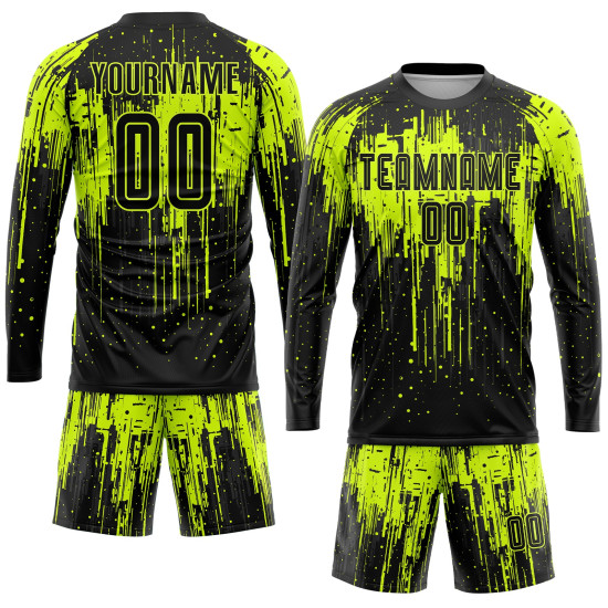 Green Jersey Uniform Neon Sublimation Soccer Custom Black