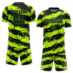 Green Neon Uniform Sublimation Jersey Custom Soccer Black Green Neon Uniform Sublimation Jersey Custom Soccer Black